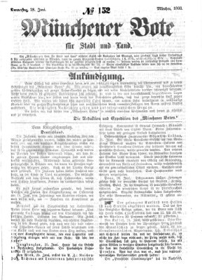 Münchener Bote für Stadt und Land Donnerstag 28. Juni 1866