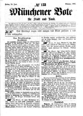 Münchener Bote für Stadt und Land Freitag 29. Juni 1866