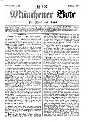 Münchener Bote für Stadt und Land Sonntag 19. August 1866