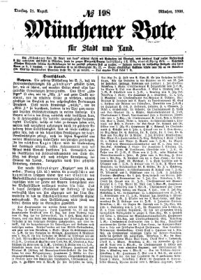 Münchener Bote für Stadt und Land Dienstag 21. August 1866