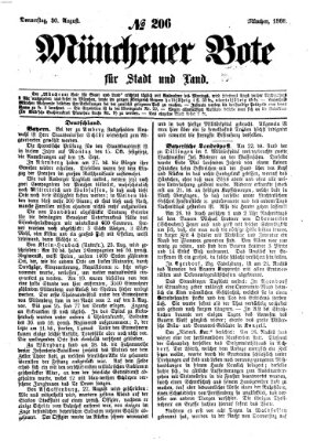 Münchener Bote für Stadt und Land Donnerstag 30. August 1866