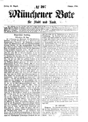 Münchener Bote für Stadt und Land Freitag 31. August 1866