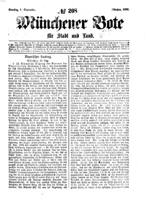 Münchener Bote für Stadt und Land Samstag 1. September 1866