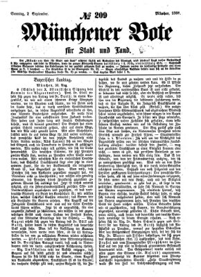 Münchener Bote für Stadt und Land Sonntag 2. September 1866