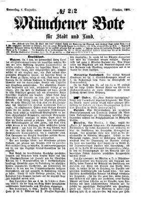 Münchener Bote für Stadt und Land Donnerstag 6. September 1866