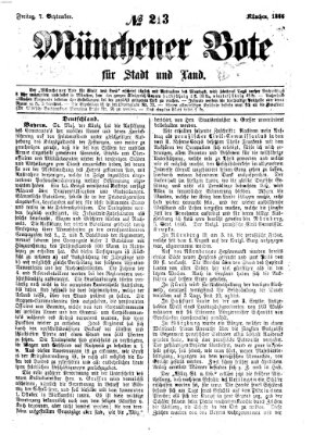 Münchener Bote für Stadt und Land Freitag 7. September 1866