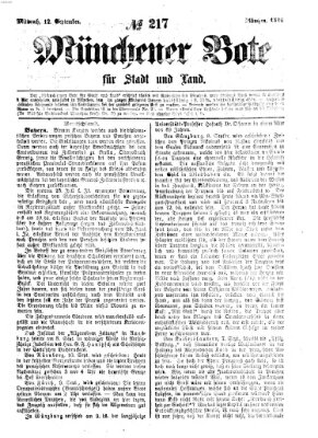 Münchener Bote für Stadt und Land Mittwoch 12. September 1866