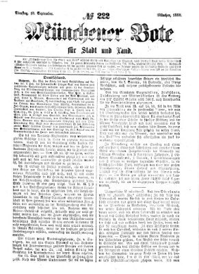 Münchener Bote für Stadt und Land Dienstag 18. September 1866