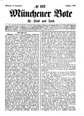 Münchener Bote für Stadt und Land Mittwoch 19. September 1866