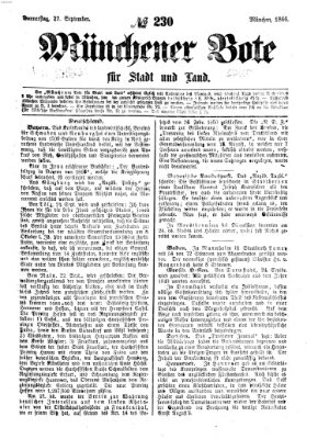 Münchener Bote für Stadt und Land Donnerstag 27. September 1866