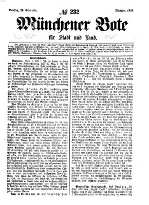 Münchener Bote für Stadt und Land Samstag 29. September 1866