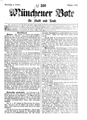 Münchener Bote für Stadt und Land Donnerstag 4. Oktober 1866