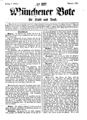 Münchener Bote für Stadt und Land Freitag 5. Oktober 1866