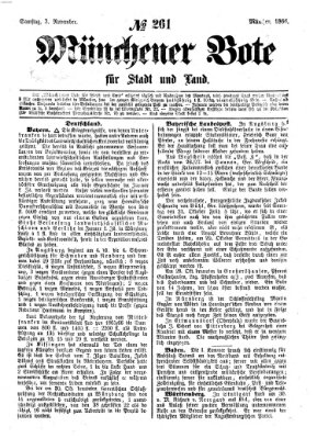 Münchener Bote für Stadt und Land Samstag 3. November 1866