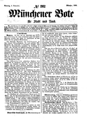 Münchener Bote für Stadt und Land Sonntag 4. November 1866