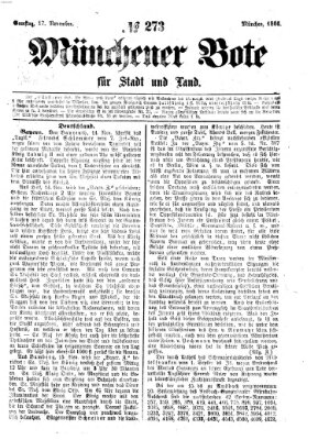 Münchener Bote für Stadt und Land Samstag 17. November 1866