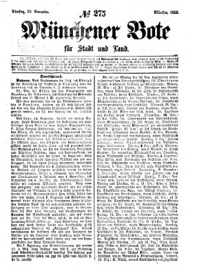 Münchener Bote für Stadt und Land Dienstag 20. November 1866