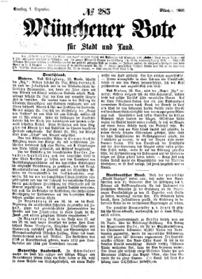 Münchener Bote für Stadt und Land Samstag 1. Dezember 1866