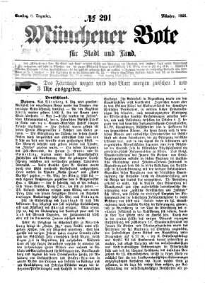 Münchener Bote für Stadt und Land Samstag 8. Dezember 1866