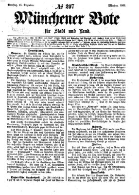 Münchener Bote für Stadt und Land Samstag 15. Dezember 1866