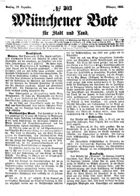 Münchener Bote für Stadt und Land Samstag 22. Dezember 1866