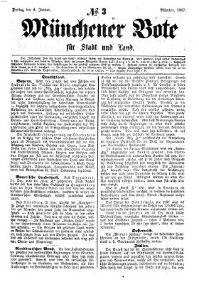 Münchener Bote für Stadt und Land Freitag 4. Januar 1867