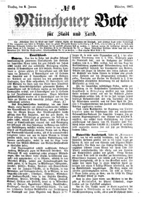 Münchener Bote für Stadt und Land Dienstag 8. Januar 1867