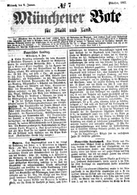 Münchener Bote für Stadt und Land Mittwoch 9. Januar 1867