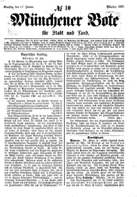 Münchener Bote für Stadt und Land Samstag 12. Januar 1867