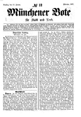 Münchener Bote für Stadt und Land Dienstag 15. Januar 1867