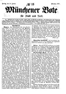 Münchener Bote für Stadt und Land Freitag 18. Januar 1867