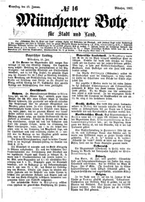 Münchener Bote für Stadt und Land Samstag 19. Januar 1867