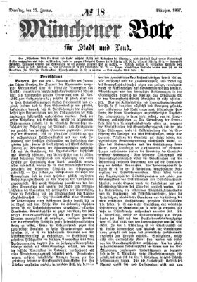 Münchener Bote für Stadt und Land Dienstag 22. Januar 1867