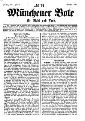 Münchener Bote für Stadt und Land Freitag 1. Februar 1867