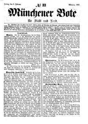 Münchener Bote für Stadt und Land Freitag 8. Februar 1867