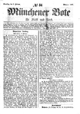 Münchener Bote für Stadt und Land Samstag 9. Februar 1867