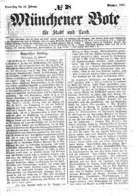 Münchener Bote für Stadt und Land Donnerstag 14. Februar 1867