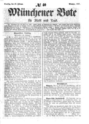 Münchener Bote für Stadt und Land Samstag 16. Februar 1867