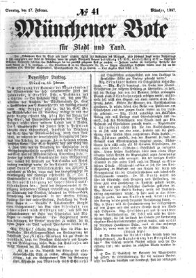 Münchener Bote für Stadt und Land Sonntag 17. Februar 1867