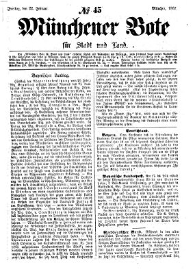 Münchener Bote für Stadt und Land Freitag 22. Februar 1867