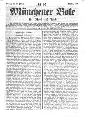 Münchener Bote für Stadt und Land Samstag 23. Februar 1867