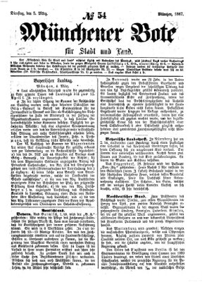 Münchener Bote für Stadt und Land Dienstag 5. März 1867