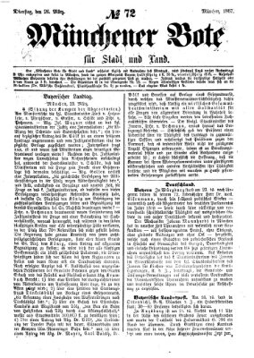 Münchener Bote für Stadt und Land Dienstag 26. März 1867