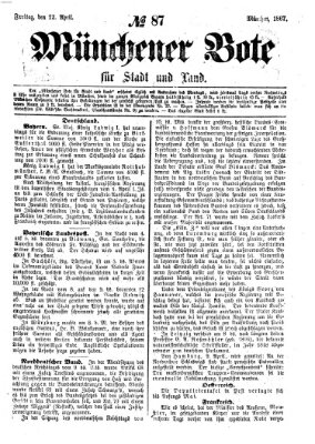 Münchener Bote für Stadt und Land Freitag 12. April 1867