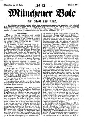 Münchener Bote für Stadt und Land Donnerstag 18. April 1867