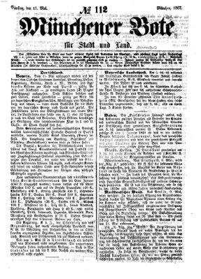 Münchener Bote für Stadt und Land Samstag 11. Mai 1867