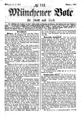 Münchener Bote für Stadt und Land Mittwoch 15. Mai 1867