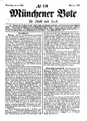 Münchener Bote für Stadt und Land Donnerstag 16. Mai 1867