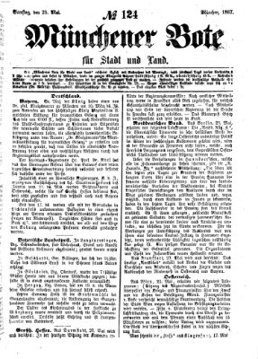 Münchener Bote für Stadt und Land Samstag 25. Mai 1867