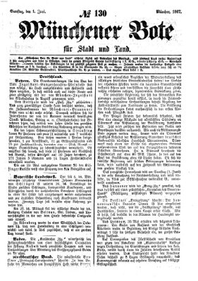 Münchener Bote für Stadt und Land Samstag 1. Juni 1867